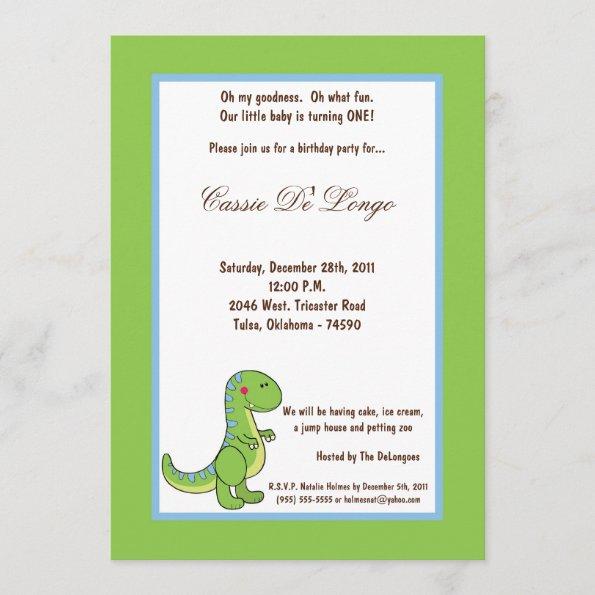 Dinosaur Birthday Party Invite