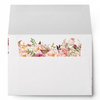 Elegant Chic Vintage Floral Liner Decor Envelope