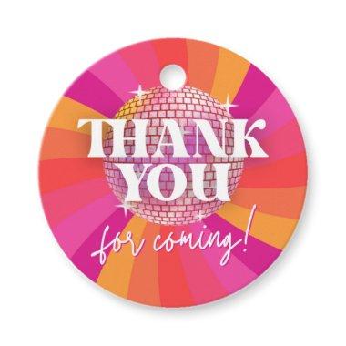 70s Retro Disco Party Thank You, SARA Favor Tags