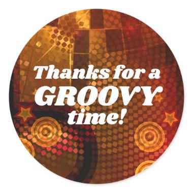 70's Seventies Orange Disco Dance Birthday Party Classic Round Sticker