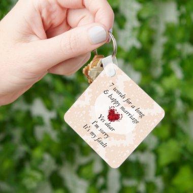 7 Words To A Long Marriage & Happy Marriage Keychain