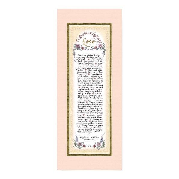8 x 20 To Build a Lasting Love Blush Gold Leaf Poster