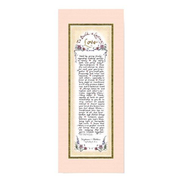 8 x 20 To Build a Lasting Love Blush Gold Leaf Poster