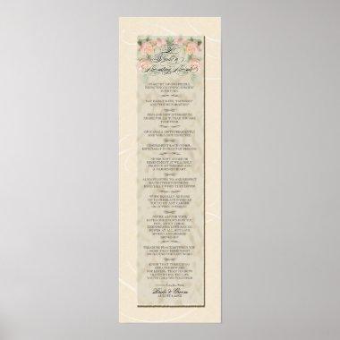 8 x 24 To Build a Lasting Love Cream Damask Roses Poster