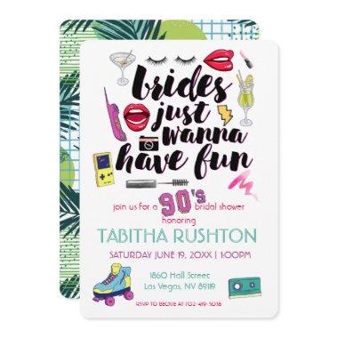 90s Throwback Bridal Shower Invitations