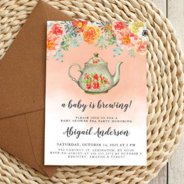 A Baby is Brewing Tea Party Baby Shower Invitations