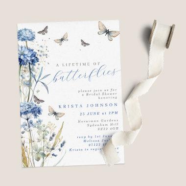 A Lifetime of Butterflies Hydrangea Bridal Shower Invitations