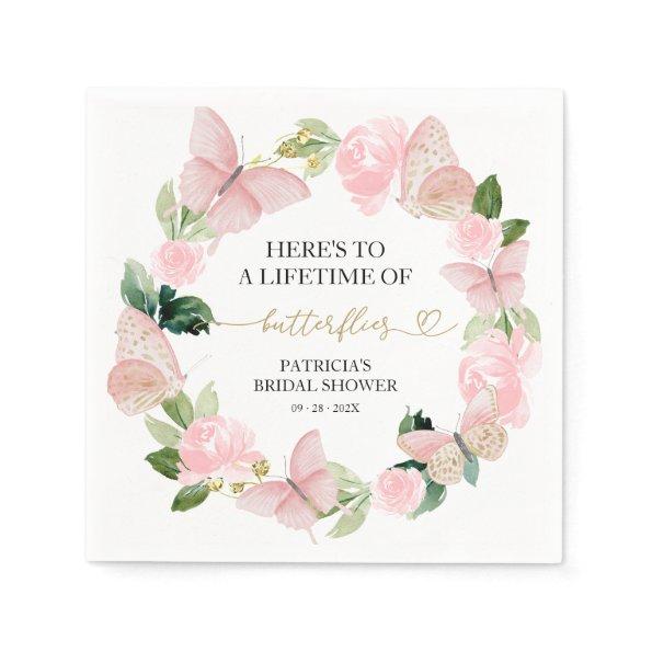 A Lifetime of Butterflies Pink  Napkins