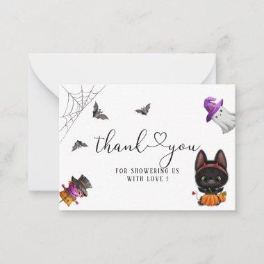 A Little Boo Halloween Black Cat Note Invitations