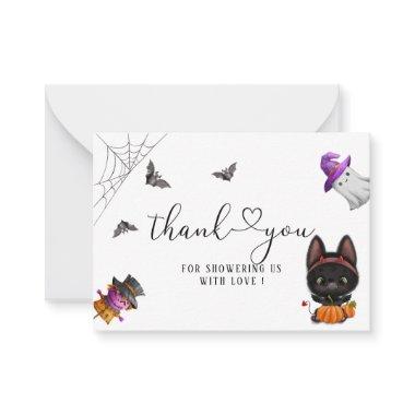 A Little Boo Halloween Black Cat Note Invitations