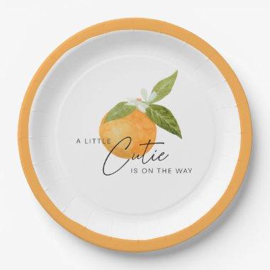 A little cutie is on the way Baby shower Paper Plates