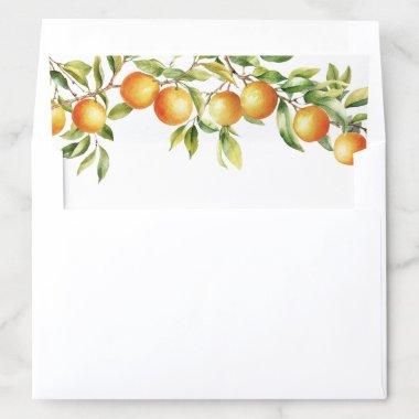 A Little Cutie Is On The Way Orange Baby Shower Envelope Liner