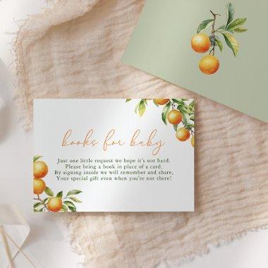 A Little Cutie Is On The Way Orange Books For Baby Enclosure Invitations