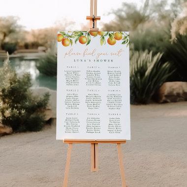 A Little Cutie Is On The Way Orange Seating Chart Foam Board