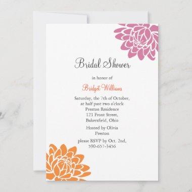 A Lotus Flower Bridal Shower (orange) Invitations