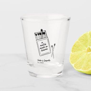 A Match Made in Heaven Cute Wedding Favor Shot Glass