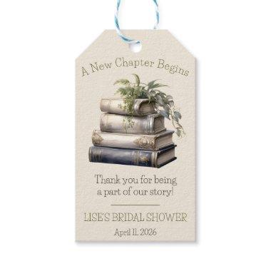 A New Chapter Begins, Book Theme Bridal Shower Gift Tags