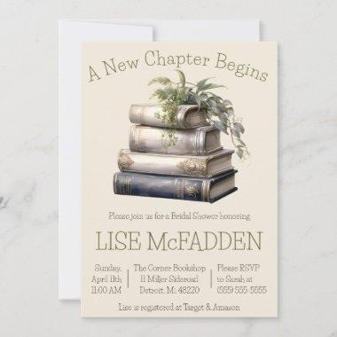 A New Chapter Begins, Book Theme Bridal Shower Invitations