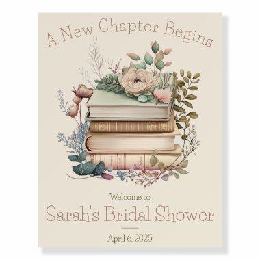 A New Chapter Begins Book Themed Welcome Sign