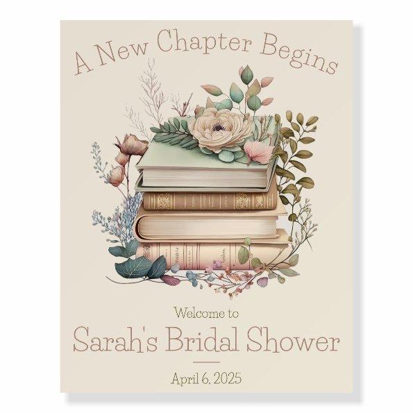 A New Chapter Begins Book Themed Welcome Sign