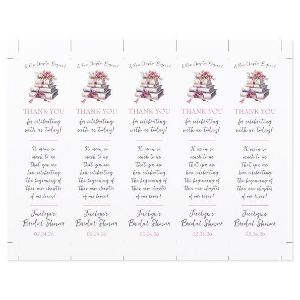 A New Chapter Begins! Bookmark Shower Favor