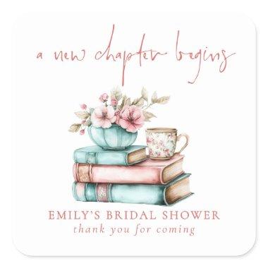 A New Chapter Begins Books Thank You  Square Sticker