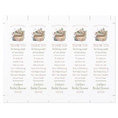 A New Chapter Begins! Floral Books Bookmark Favor