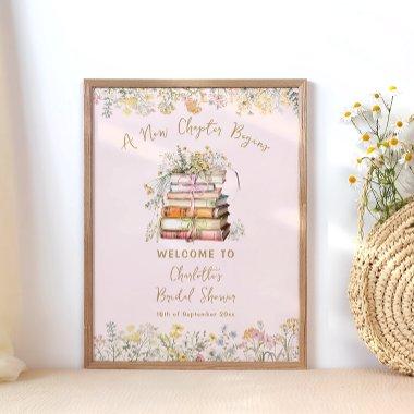 A New Chapter Begins Floral  Welcome Poster