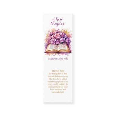 A New Chapter Hydrangea Bookmark Favor Calling