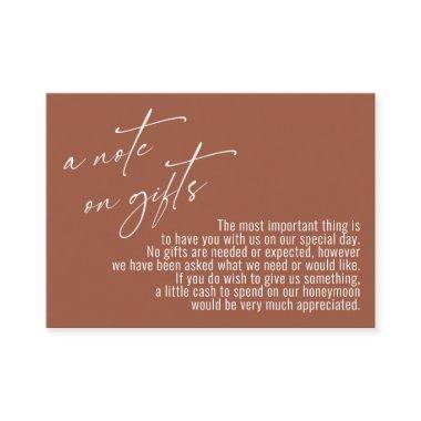 A Note on Gifts Modern Handwriting Terracotta Enclosure