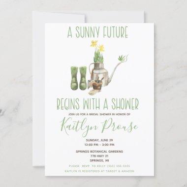 A Sunny Future Begins with a Shower! Gardening Invitations