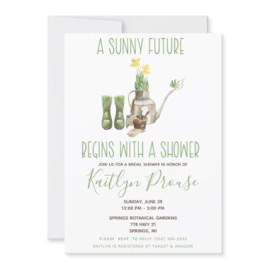 A Sunny Future Begins with a Shower! Gardening Invitations