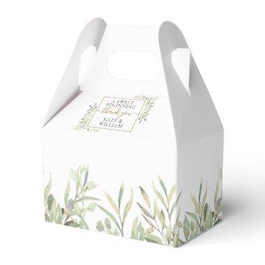 A Sweet Beginning Greenery Thank You Wedding Favor Boxes