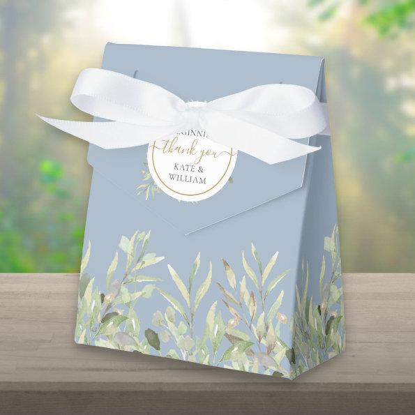 A Sweet Beginning Greenery Wedding Dusty Blue Favor Box