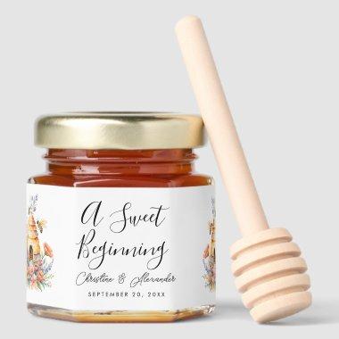 A Sweet Beginning Wedding bride groom farm Honey Jar Favors