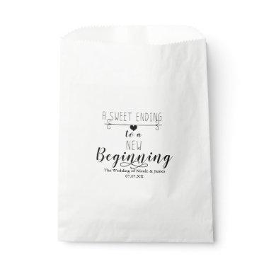 A Sweet Ending New Beginning Chic Wedding Favor Favor Bag