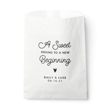 A Sweet Ending to a New Beginning Wedding Treat Favor Bag