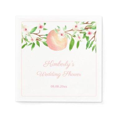 A Sweet Peach Is Getting Married Wedding Shower Napkins