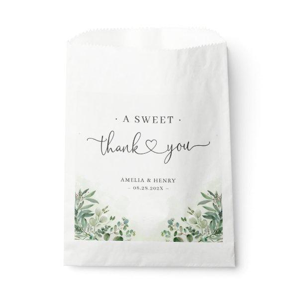 A Sweet Thank You | Greenery Eucalyptus Wedding Favor Bag