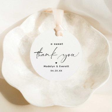 A Sweet Thank You Wedding Favor Tags