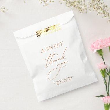 A Sweet Thank You White & Terracotta Minimalist Favor Bag