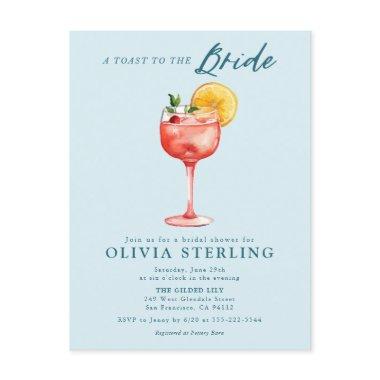 A Toast To The Bride Blue  Invitation Post