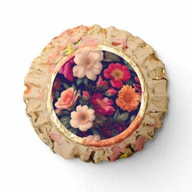 A wallpaper with a floral pattern reese's peanut butter cups