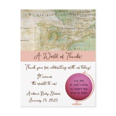 A World of Thanks! Map Shower EOS Lip Balm Favor Enclosure