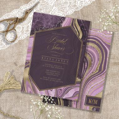Abstract Agate Bridal Shower Mauve ID827