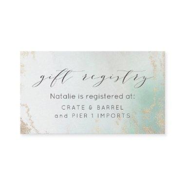 Abstract Aqua Ombre Fade with Frosted Gold Glitter Enclosure