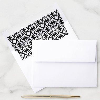 Abstract Black and White Monochrome Elliptical Envelope Liner