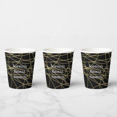 Abstract Black Gold  Paper Cups