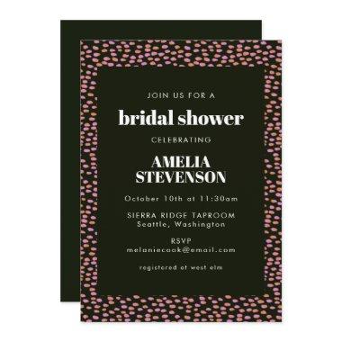 Abstract Black Pink Dot Pattern Glam