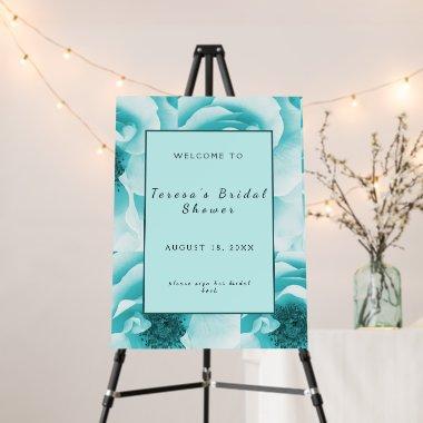 Abstract Blue & White Florals  Foam Board